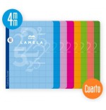 LIBRETA CUBIERTA BASICA FORMATO A4 RAYADO 4 MM 50 HOJAS SURTIDOS LAMELA 06A4004