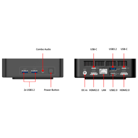 38802-AOPEN Mini PC DN5128 IntelR CoreT i7-1260P  Almacenamiento 512GB  memoria 16G Sistema operativo no incluido, opcio