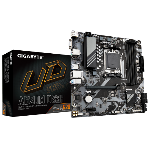 38822-PLACA GIGABYTE A620M DS3H,AMD,AM5,A620,4DDR5,256GB,VGA+DP+HDMI,GBLAN,4SATA6+1XM.2,3USB3.2+1USB TYPE-C,MATX