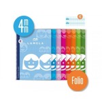 3885-CUADERNO BASICO FORMATO FOLIO 80 HOJAS RAYADO 4 MM SURTIDOS LAMELA 07F004