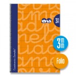 3890-CUADERNO FOLIO FORRADO RAYADO 3 MM NARANJA LAMELA 7FTE003N