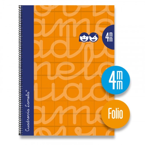 3894-CUADERNO FOLIO FORRADO RAYADO 4 MM NARANJA LAMELA 7FTE004N