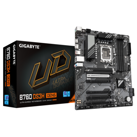 38959-GIGABYTE B760 DS3H GEN5 Placa Base - Compatible con procesadores Intel Core 14a generacion, VRM digital de 8+2+1 f