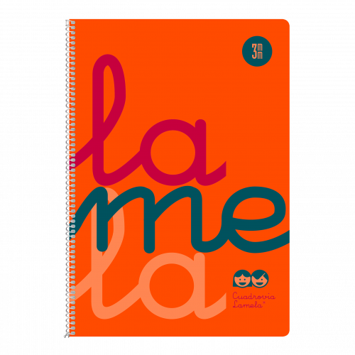 3896-CUADERNO FOLIO PLASTIC RAYADO 3 MM 80 HOJAS 90 GRS NARANJA LAMELA 7FTP003N