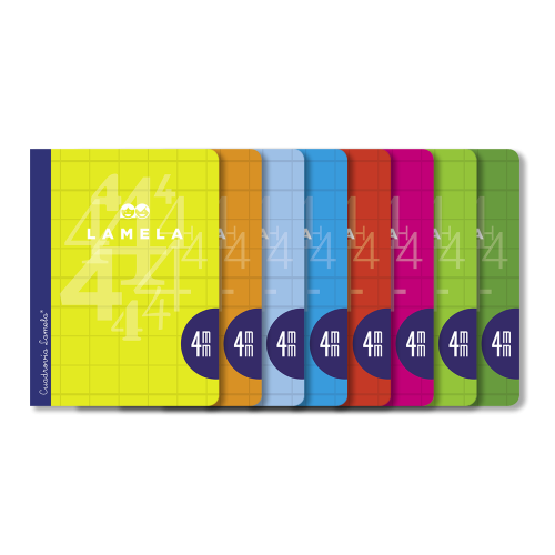 3902-LIBRETA CUARTO 50 HOJAS RAYADO 4 MM-COLORES SURTIDOS LAMELA 06C004