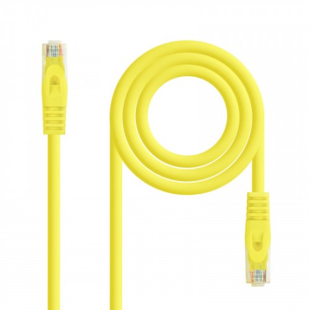 39187-Nanocable Cable de red latiguillo RJ45 LSZH Cat.6A UTP AWG24, Amarillo, 1.0m