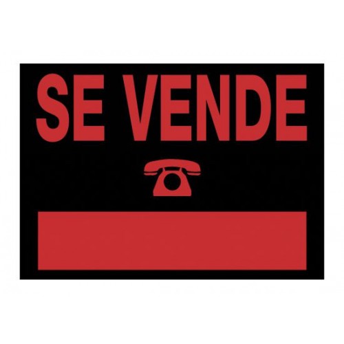 3925-CARTEL "SE VENDE" 500X230 MM PVC NEGRO ARCHIVO 2000 6162 NE