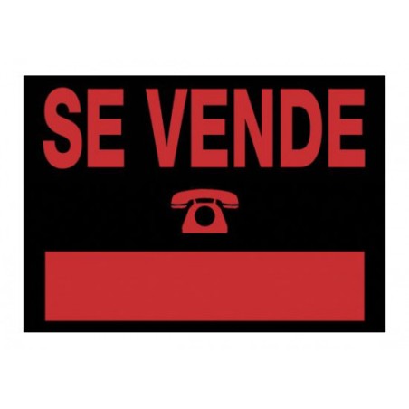 3925-CARTEL "SE VENDE" 500X230 MM PVC NEGRO ARCHIVO 2000 6162 NE
