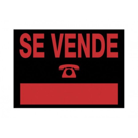 3926-CARTEL "SE VENDE" 350X250 MM PVC NEGRO ARCHIVO 2000 6167 NE