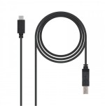 39269-Nanocable USB 2.0, 1m cable USB USB C USB B Negro