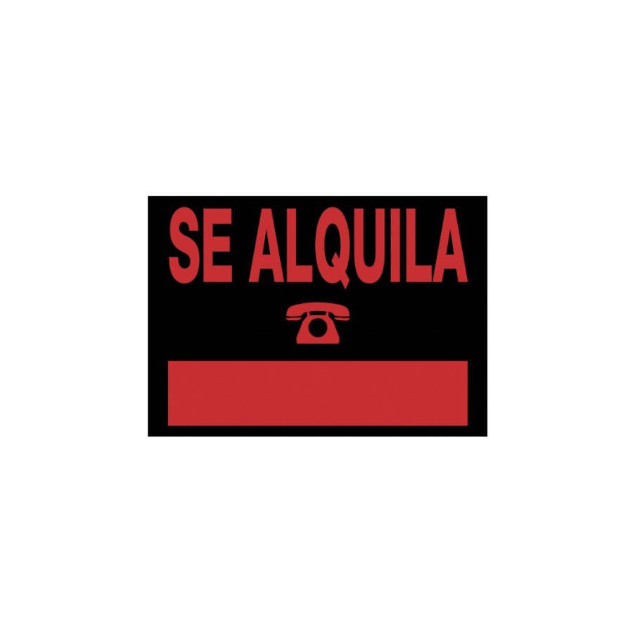 3928-CARTEL "SE ALQUILA" 500X230 MM PVC NEGRO ARCHIVO 2000 6163 NE