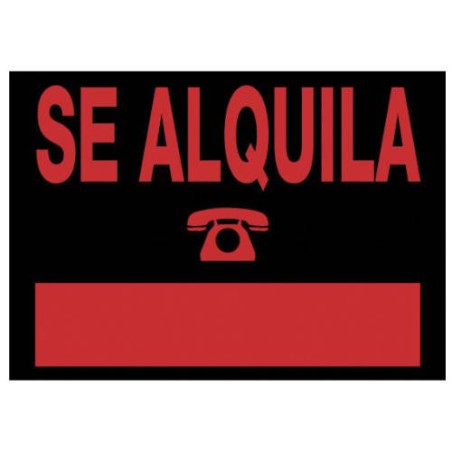 3928-CARTEL "SE ALQUILA" 500X230 MM PVC NEGRO ARCHIVO 2000 6163 NE