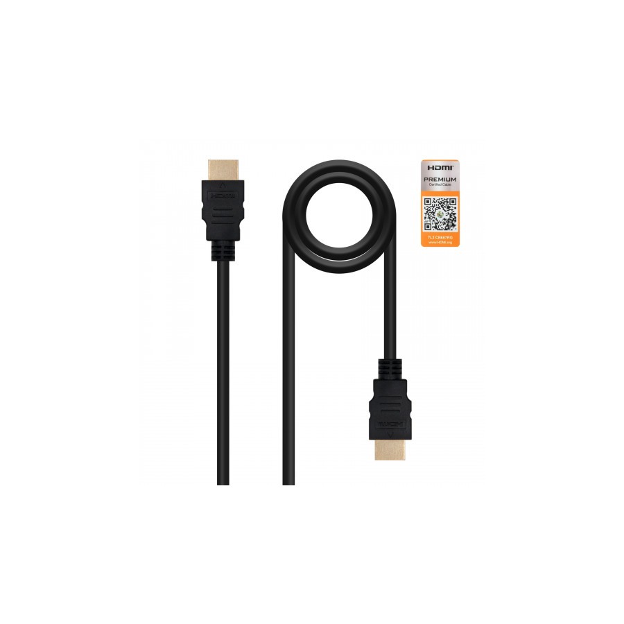 39287-Nanocable HDMI V2.0, 1m cable HDMI HDMI tipo A (Estandar) Negro