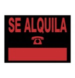3929-CARTEL "SE ALQUILA" 500X350 MM PVC NEGRO ARCHIVO 2000 6166 NE