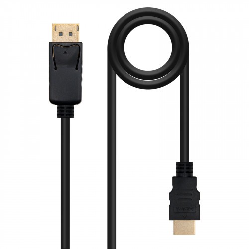 39291-Nanocable Cable conversor DISPLAYPORT a HDMI, DP/M - HDMI/M, Negro, 2.0 M