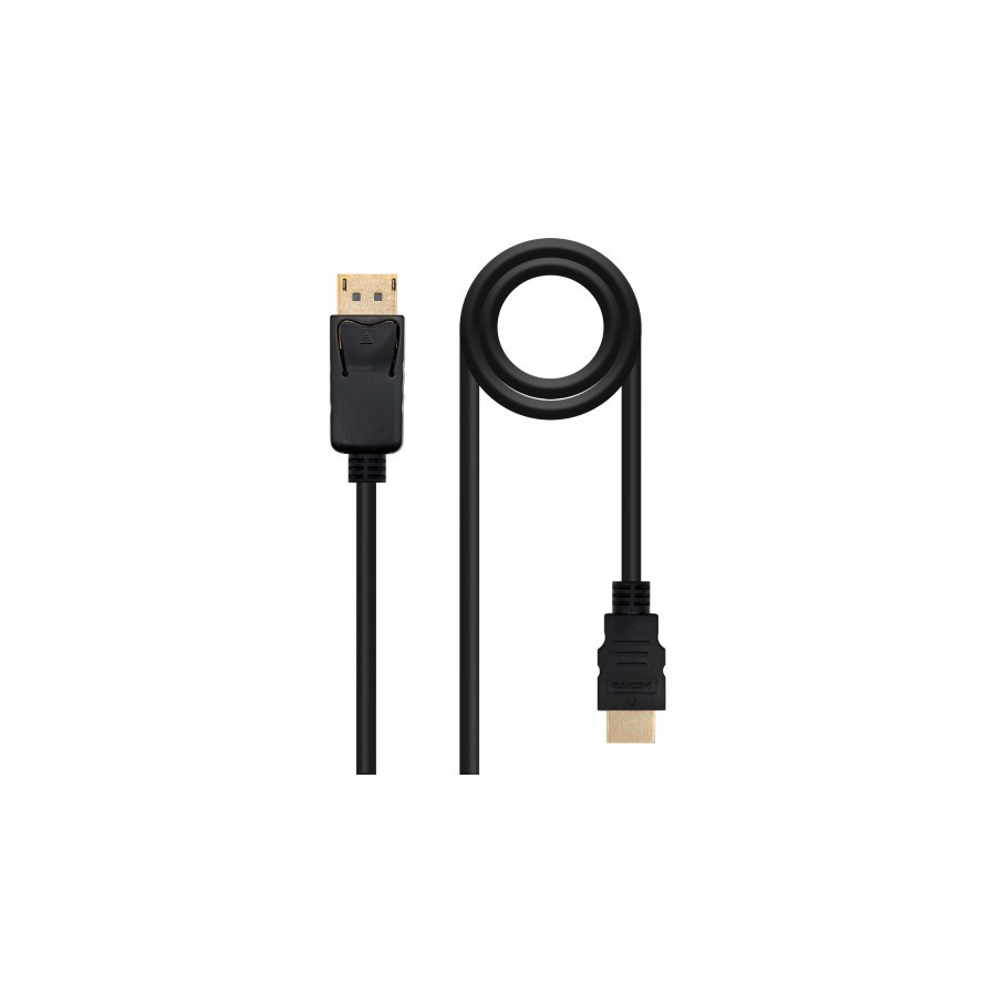 39291-Nanocable Cable conversor DISPLAYPORT a HDMI, DP/M - HDMI/M, Negro, 2.0 M