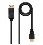 39293-Nanocable Cable conversor DISPLAYPORT a HDMI, DP/M - HDMI/M, Negro, 5.0 M