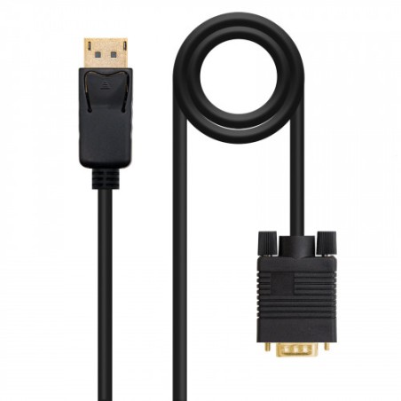 39295-Nanocable Cable conversor DISPLAYPORT a VGA, DP/M - VGA/M, Negro, 2.0 M