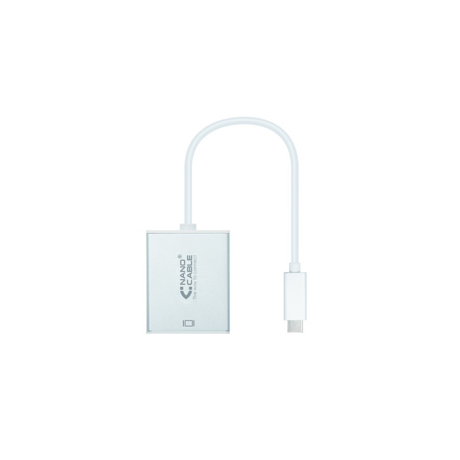 39309-Nanocable Conversor USB-C a VGA. USB-C/M-VGA/H, Aluminio 10 cm