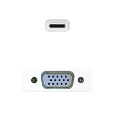 39310-Nanocable Conversor USB-C a VGA. USB-C/M-VGA/H, Aluminio 10 cm