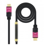 39313-Nanocable 10.15.3725 cable HDMI 25 m HDMI tipo A (Estandar) Negro, Rosa