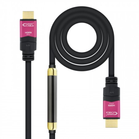 39315-Nanocable 10.15.3730 cable HDMI 30 m HDMI tipo A (Estandar) Negro, Rosa