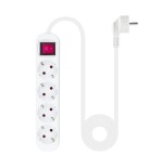 39342-Nanocable Regleta de enchufes de 4 tomas con interruptor, 1.4 metros Blanca