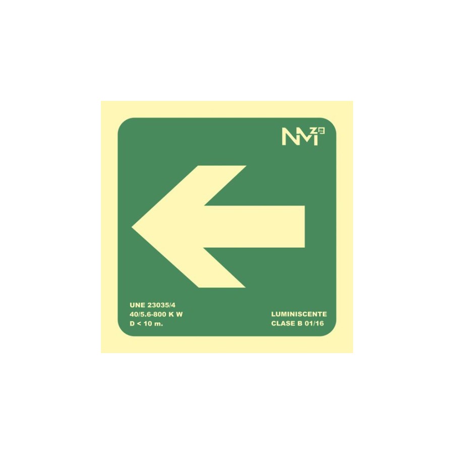 3935-SENAL "FLECHA IZQUIERDA" 224X224 PVC VERDE ARCHIVO 2000 6170-10HI VE