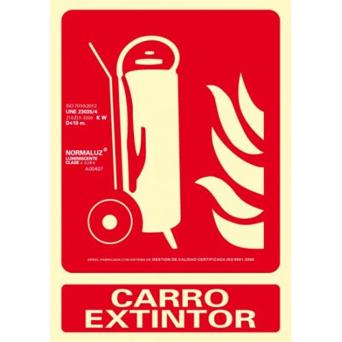 3936-SENAL "CARRO EXTINTOR" 210X300 PVC ROJO ARCHIVO 2000 6171-02H RJ