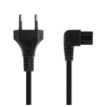 39366-TooQ Cable de Alimentacion Acodado CEE7/16/M-C7/H, Negro, 3 m