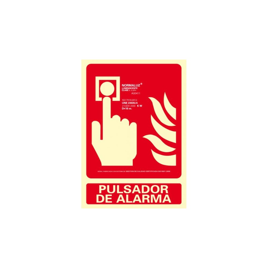 SENAL "PULSADOR DE ALARMA" 210X300 PVC ROJO ARCHIVO 2000 6171-04H RJ