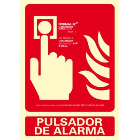SENAL "PULSADOR DE ALARMA" 210X300 PVC ROJO ARCHIVO 2000 6171-04H RJ