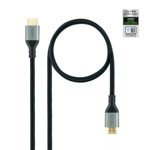 39381-Nanocable Cable HDMI 2.1 Certificado ULTRA HIGH SPEED A/M-A/M, Negro, 1.5 m