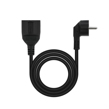 39398-Nanocable Cable de Alimentacion Alargador, Negro, 2 m