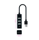 39442-Nanocable Hub USB 2.0 con 4 Puertos de USB 2.0, USB-A/M-USB 2.0/H, Negro, 15 cm