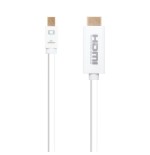 39446-Nanocable Cable conversor Mini DP a HDMI, Mini DP/M - HDMI/M, Blanco, 2.0 M