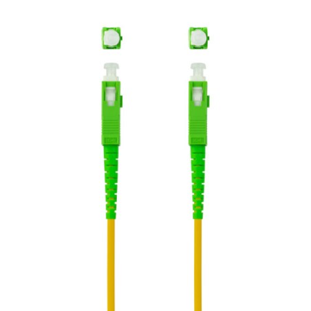 39463-Nanocable Cable de Fibra Optica SC/APC a SC/APC Monomodo Simplex LSZH, Amarillo, 10m