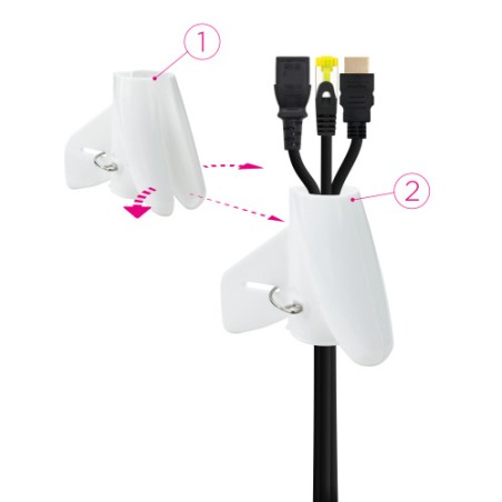 39477-Nanocable Organizador de Cables Flexible 25 mm, Blanco, 1 m