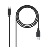 39480-Nanocable Cable USB 3.1, Gen2 10 Gbps 3A, tipo USB-C/M-A/M, Negro, 2 m