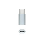 39498-Nanocable Adaptador USB-C a Micro USB, USB-C/M-Micro B/H, Aluminio, Gris