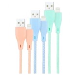 39504-NANOCABLE 3 CABLES LIGHTNING A USB 2.0, LIGHTNING/M-USB A/M,