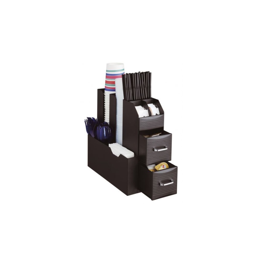 3951-ORGANIZADOR LA HORA DEL CAFE 2 CAJONES PARA CAPSULAS Y VARIOS COMPARTIMENTOS 315X140X290 MM NEGRO ARCHIVO 2000 CD90
