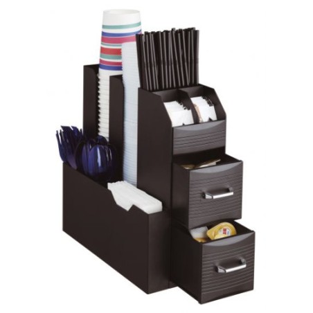 3951-ORGANIZADOR LA HORA DEL CAFE 2 CAJONES PARA CAPSULAS Y VARIOS COMPARTIMENTOS 315X140X290 MM NEGRO ARCHIVO 2000 CD90