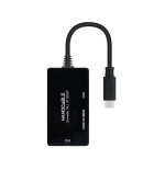 39526-Nanocable 10.16.4301-ALL adaptador de cable de video 0,2 m USB Tipo C DVI-D + VGA (D-Sub) + HDMI Negro
