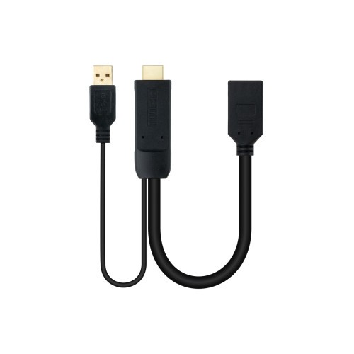 39529-Nanocable Conversor HDMI 2.0 a DisplayPort V1.2 Negro, 20 cm