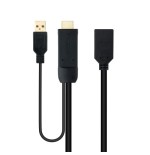 39530-Nanocable Conversor HDMI 2.0 a DisplayPort V1.2 Negro, 20 cm