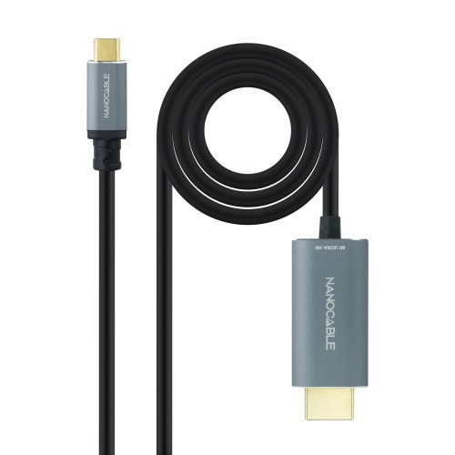 39531-Nanocable Cable Conversor USB-C a HDMI 2.1 8K@60HZ 1.8m, Negro