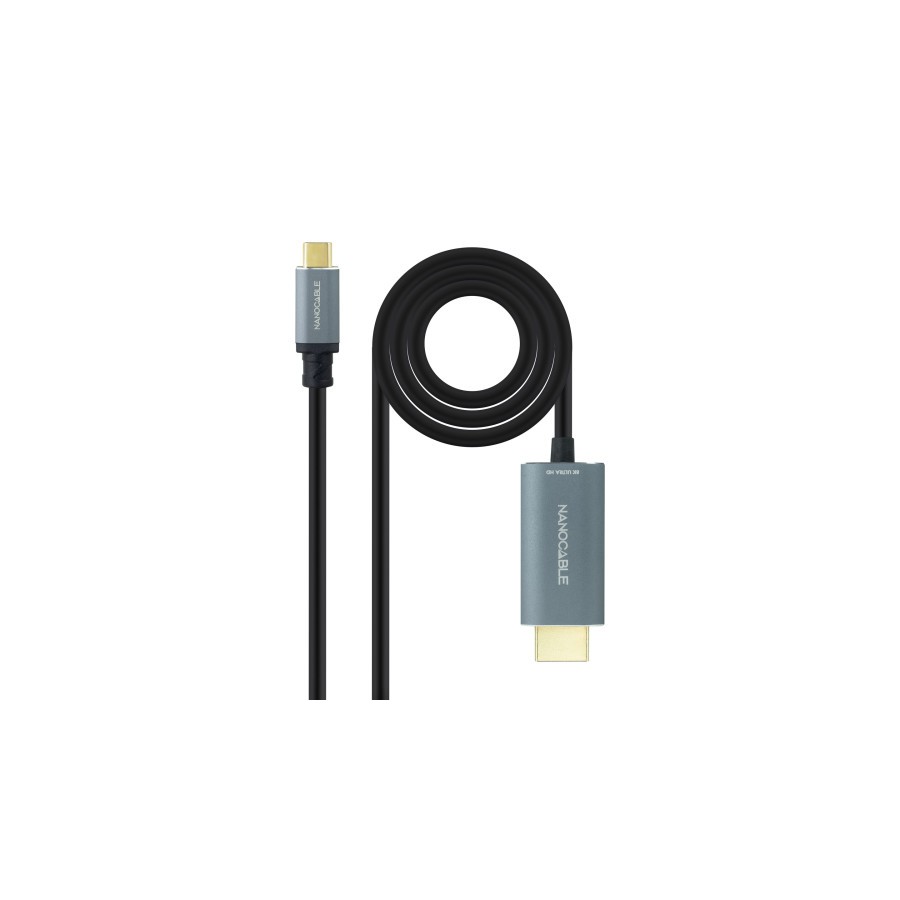 39531-Nanocable Cable Conversor USB-C a HDMI 2.1 8K@60HZ 1.8m, Negro
