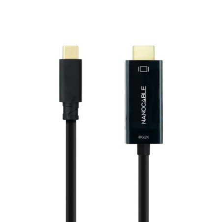 39534-Nanocable Cable Conversor USB-C a HDMI 1.4 4K@30HZ 3 m, Negro