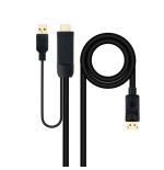 39535-Nanocable Cable Conversor HDMI 2.0 a DisplayPort V1.2, 1.8 m, Negro